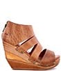 Color:Tan Rustic - Image 2 - Jacey Leather Platform Wedge Sandals