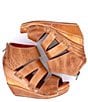 Color:Tan Rustic - Image 4 - Jacey Leather Platform Wedge Sandals