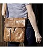 Color:Tan Rustic - Image 6 - Jack Distressed Leather Crossbody Bag