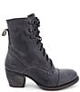 Color:Black Rustic - Image 2 - Judgement Leather Block Heel Combat Boots