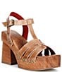 Bed Stu Lyxon Leather Wood Block Heel Platform Sandals - Image 1