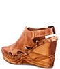 Color:Tan Dip Dyed - Image 3 - Naiya Leather Studded Cut-Out Wedge Platform Sandals