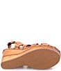 Color:Tan Dip Dyed - Image 4 - Naiya Leather Studded Cut-Out Wedge Platform Sandals