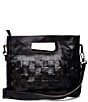 Bed Stu Orchid Studded Woven Leather Satchel Bag, Color:Black Rustic - Image 1