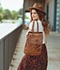 Color:Tan Rustic - Image 5 - Patsy Handcraft Leather Details Backpack