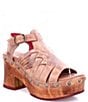 Color:Tan Rustic Mason - Image 1 - Rhonda Leather Platform Clog Sandals