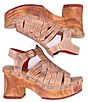 Color:Tan Rustic Mason - Image 3 - Rhonda Leather Platform Clog Sandals