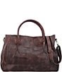 Bed Stu Rockaway Stitch-Detail Distressed Satchel Bag, Color:Teak Rustic - Image 1