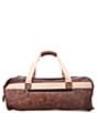 Color:Teak Rustic - Image 2 - Ruslan Leather Canvas Detail Weekender Duffle Bag