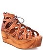 Color:Tan Dip Dyed - Image 1 - Shirin Leather Cut-Out Platform Fisherman Sandals