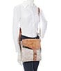 Color:Nectar Lux Tan Rustic - Image 5 - Venice Beach Buckle Weathered Rustic Leather Crossbody Bag