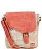 Color:Blush Rustic/Nectar Lux - Image 1 - Venice Beach Buckle Weathered Rustic Leather Crossbody Bag