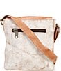 Color:Nectar Lux Tan Rustic - Image 2 - Venice Beach Buckle Weathered Rustic Leather Crossbody Bag