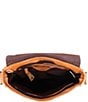 Color:Nectar Lux Tan Rustic - Image 3 - Venice Beach Buckle Weathered Rustic Leather Crossbody Bag