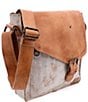 Color:Nectar Lux Tan Rustic - Image 4 - Venice Beach Buckle Weathered Rustic Leather Crossbody Bag