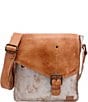 Color:Nectar Lux Tan Rustic - Image 1 - Venice Beach Buckle Weathered Rustic Leather Crossbody Bag