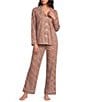 BedHead Ditsy Harvest Print Long Sleeve Notch Collar Organic Cotton Jersey Knit Pajama Set - Image 1