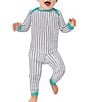 Color:Mid Grey Stripe - Image 2 - Bedhead Pajamas Baby Boys 3-18 Months Family Matching Vertical Stripe Long Sleeve Top & Pant 2-Piece Pajamas Set