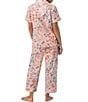 BedHead Charming Charleston Print Short Sleeve Notch Collar Cropped Pant Pajama Set, Color:Charming Charleston - Image 2