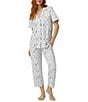 Color:Wedding Party - Image 1 - Knit Floating Hearts Wedding Party Cropped Pajama Set