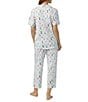 Color:Wedding Party - Image 2 - Knit Floating Hearts Wedding Party Cropped Pajama Set
