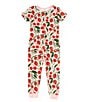 Color:Berry Bliss - Image 1 - Little/Big Girls 2T-12 Family Matching Berry Bliss Two-Piece Pajamas Set