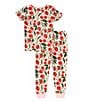 Color:Berry Bliss - Image 2 - Little/Big Girls 2T-12 Family Matching Berry Bliss Two-Piece Pajamas Set