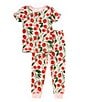 Color:Berry Bliss - Image 3 - Little/Big Girls 2T-12 Family Matching Berry Bliss Two-Piece Pajamas Set