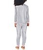 Color:Mid Grey Stripe - Image 2 - Bedhead Pajamas Little/Big Girls 2T-12 Family Matching Vertical Stripe Long Sleeve Top & Fitted Pant 2-Piece Pajamas Set