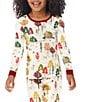 Color:Forest Retreat - Image 4 - Little/Big Kids 2T-12 Family Matching Forest Retreat Long Sleeve Top & Pant 2-Piece Pajamas Set