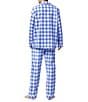 Color:Buffalo Plaid - Image 2 - Long Sleeve Buffalo Plaid Classic Woven Cotton Poplin 2-Piece Pajama Set
