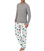 Color:Holiday Rush - Image 1 - Family Matching Long-Sleeve Henley Pajama Tee & Pajama Pant Set