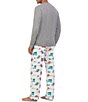 Color:Holiday Rush - Image 2 - Family Matching Long-Sleeve Henley Pajama Tee & Pajama Pant Set