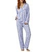 Color:Fairytale Forest - Image 1 - Bedhead Pajamas Long Sleeve Notch Collar Fairytale Forest Jersey Knit Pajama Set