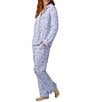 Color:Fairytale Forest - Image 3 - Bedhead Pajamas Long Sleeve Notch Collar Fairytale Forest Jersey Knit Pajama Set