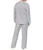 Color:Mid Grey Stripe - Image 2 - Plus Size Family Matching Stripe Print Long Sleeve Cotton Knit Pajama Set