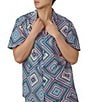 Color:Diamond Geo - Image 5 - Bedhead Pajamas Short Sleeve Diamond Geo 2-Piece Pajama Set