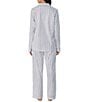Color:Mid Grey Stripe - Image 2 - Family Matching Stripe Print Long Sleeve Notch Collar Cotton Knit Pajama Set