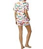 Color:Sunny Lens - Image 2 - Sunny Lens Short Sleeve Notch Collar Jersey Knit Shorty Pajama Set