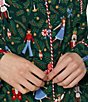 BedHead PJs x Rifle Paper Co. Nutcracker Print Long Sleeve Notch Collar Jersey Knit Organic Cotton Long Pajama Set - Image 4