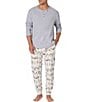 BedHead Run NYC Run Men's Long Sleeve Henley Pajama Set - Image 1