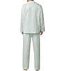 Color:Mint Stripe - Image 2 - Long Sleeve Stripe Poplin Pajama Shirt & Matching 31#double; Inseam Pajama Pant Set