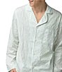 Color:Mint Stripe - Image 4 - Long Sleeve Stripe Poplin Pajama Shirt & Matching 31#double; Inseam Pajama Pant Set