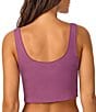 BedHead Bedhead Sleeveless Henley Knit Solid Cropped Tank Top, Color:Berry - Image 2