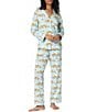 BedHead Twilight On The Hudson Print Long Sleeve Notch Collar Organic Cotton Jersey Knit Pajama Set - Image 1