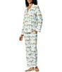 BedHead Twilight On The Hudson Print Long Sleeve Notch Collar Organic Cotton Jersey Knit Pajama Set - Image 3