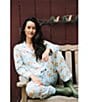 BedHead Twilight On The Hudson Print Long Sleeve Notch Collar Organic Cotton Jersey Knit Pajama Set - Image 5