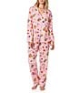 BedHead Waffle Brunch Print Long Sleeve Notch Collar Knit Pajama Set, Color:Waffle Brunch - Image 4