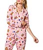 BedHead Waffle Brunch Print Long Sleeve Notch Collar Knit Pajama Set, Color:Waffle Brunch - Image 5