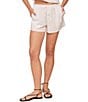 Bella Dahl Coordinating Poplin Ruffle Waist Drawstring Lounge Shorts - Image 1